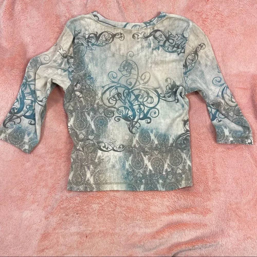 Y2K Patterned Gemstone Shirt - Picture 8 of 10